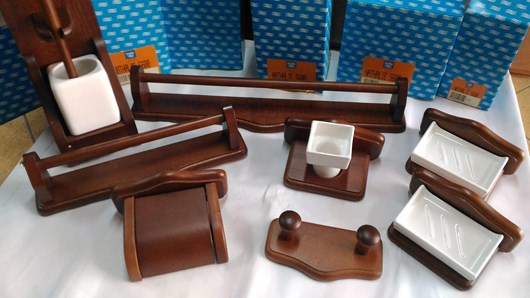 Accessories set, Wooden, 4 pieces Inda